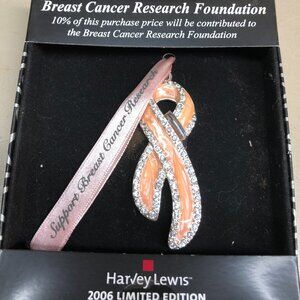 NEW Harvey Lewis Breast Cancer Research Ribbon Ornament Swarovski Crystals #F81